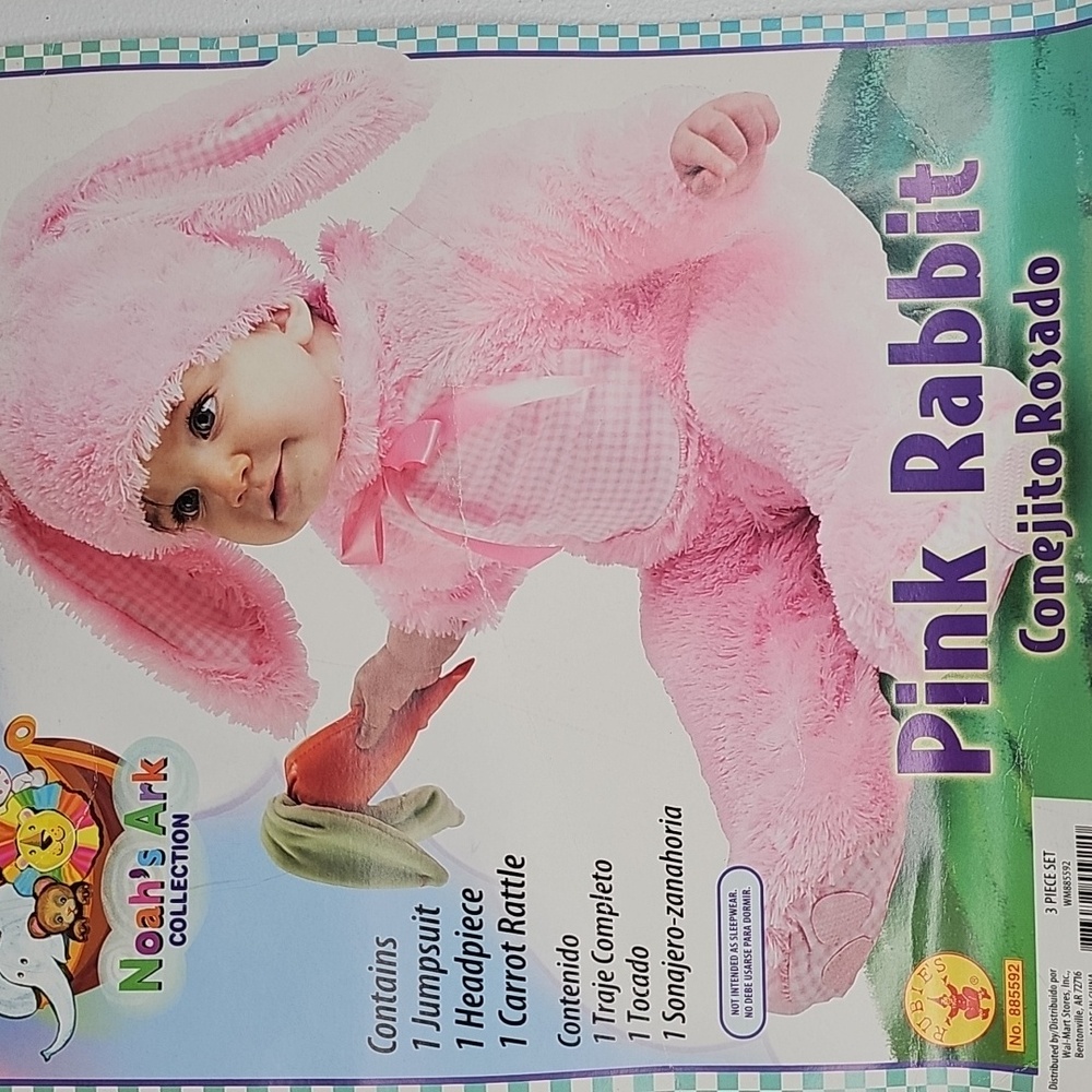Pink Bunny Costume One Piece Baby 3pc Outfit NEW in Package